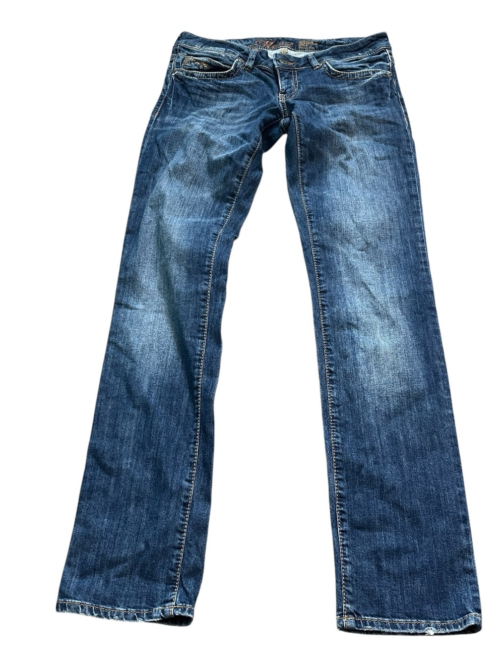 Mavi Womens Lindy Straight Leg Jeans Size 27 32” Inseam Medium Wash Low Rise